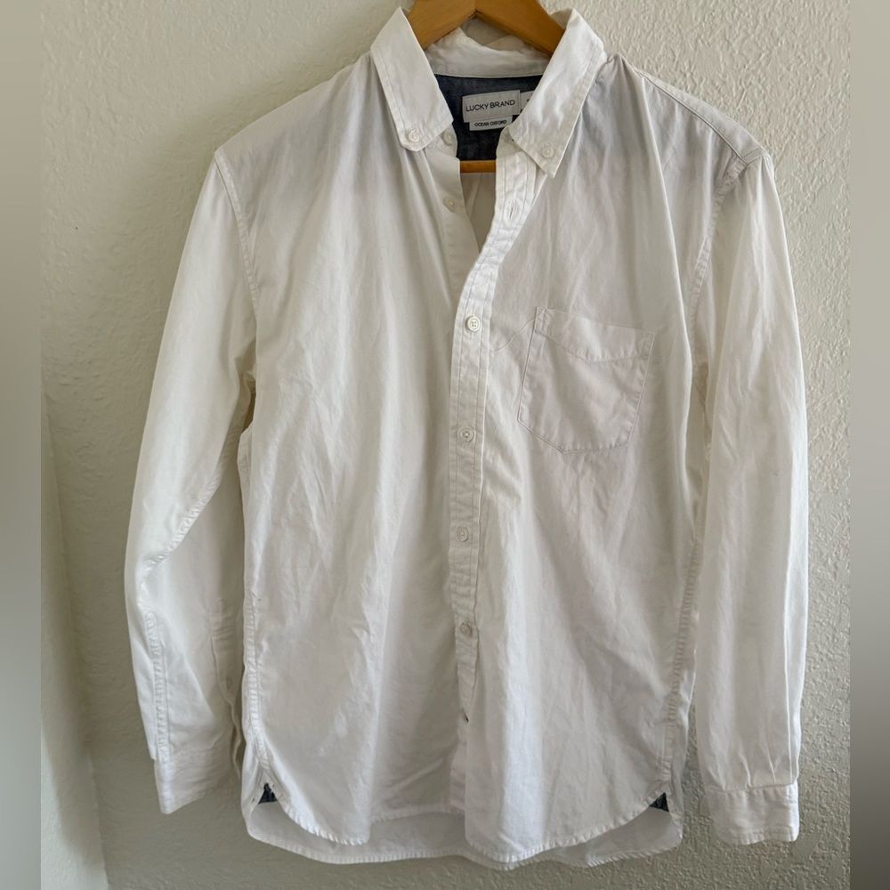 Lucky Brand Men's Crisp White Casual Shirt